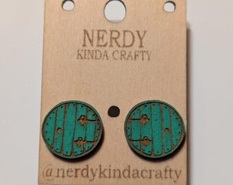 Fantasy Door Stud Earrings | Hand‑Painted | Sterling Silver | Made in Canada