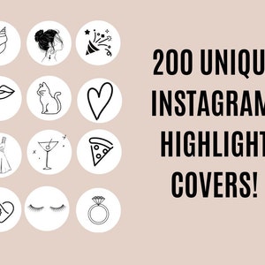 200 unieke esthetische Instagram Highlight Covers, zwart-wit, Instagram-hoogtepunten, bundel