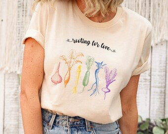 Camiseta "Apoyando el amor", LGBTQ+, aliado, sutil, orgullo gay, orgullo lésbico, orgullo bisexual, camiseta del orgullo