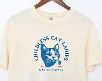 Childless Cat Lady, Childless Cat Ladies, Making History, Feminist Shirt, Boxy Crop Top