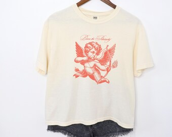 Vintage Feminist Comfort Colors Crop Top, Funny Feminist Vintage Shirt, Vintage Valentines Women Shirt, Subtle Resistance Boxy Crop Top