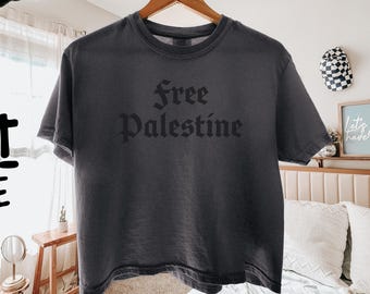 Free Palestine Boxy Crop Top: Human Rights Graphic Tee