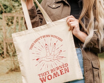 Bolso "No quemaron mujeres", bolso de lona feminista, regalo feminista, regalo de bruja, bolso de bruja