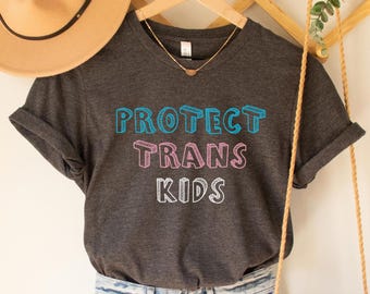 Schützt Transkinder, Menschenrechte, T-Shirt „Schützt Transkinder“, LGBTQ-Verbündeten-Shirt, Trans-Verbündeten-Shirt, Anti-Trump-Shirt