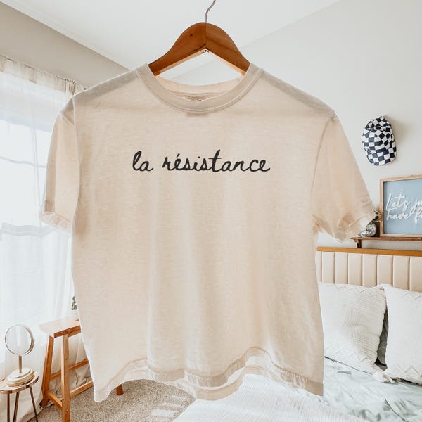 Boxy T-Shirt - La Rèsistance, Comfort Colors® Widerstands-Hemd, Französische Revolution-Hemd, Protest-T-Shirt, Politischer Aktivismus-Oberteil