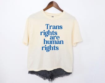 Trans Rights Are Human Rights, Comfort Colors, Boxy Crop Top, Trans Pride, Protect Trans Folks, Protect Trans Kids, Trans Crop Top