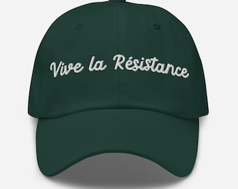 Resistance Dad Hat, Subtle Resistance Baseball Cap, Vive La Resistance Summer Hat, Anti-Trump Hat, Anti- ICE Hat