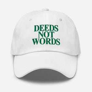 Cappello da baseball &quot;Deeds Not Words&quot;, cappello femminista, berretto da papà a sostegno dei diritti delle donne, cappello per un attivismo discreto, regali per l&#39;emancipazione femminile