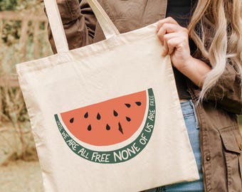 Free Palestine Canvas Tote Bag, Activist Tote, Political Statement Bag, Activist Gift, Free Palestine, Palestine Tote Bag, Library Tote