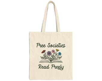 Sociedades Livres Leem Livremente, Bolsa para Livros Proibidos, Bolsa para Biblioteca, Bibliotecário, Leia Livros Proibidos, Pessoas Livres Leem Livremente, Presente para Amantes de Livros