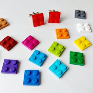 2 x 2 Plates Cufflinks * Unique Unusual Christmas Gift * Made with Lego® * Fun Secret Santa Ideas * Xmas Gifts Presents * Quirky * Boys Mens