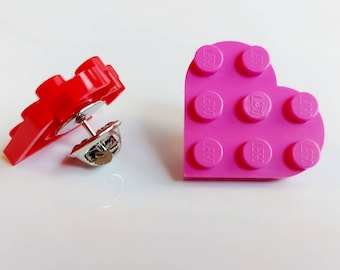 Heart Pin Badge Brooch * Unusual Christmas Gifts * Made With Lego