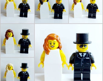 Bruiloft minifiguren bruid en bruidegom taarttoppers * op maat gepersonaliseerd * gemaakt met Lego® * homo-lesbisch * gunsten * gunsten * geschenken