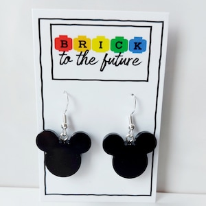Mickey Mouse Dangly Earrings * Unique Unusual Christmas Gifts * Made with Lego® * Secret Santa Ideas * Disney Presents * Jewellery