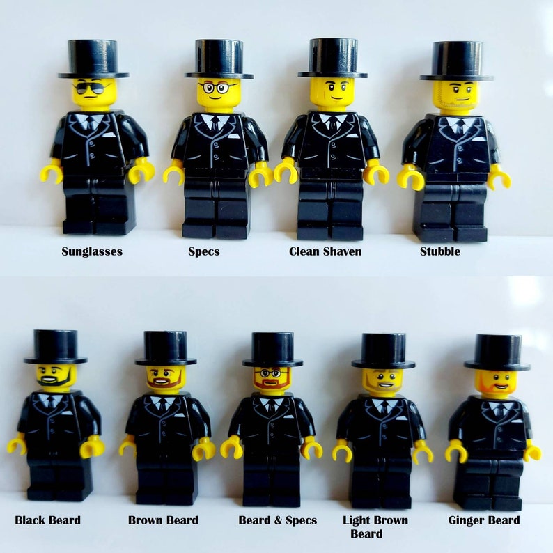 Wedding Minifigures Bride and Groom Cake Toppers Customised Personalised Made with Lego® Gay Lesbian Favours Favors Gifts image 3