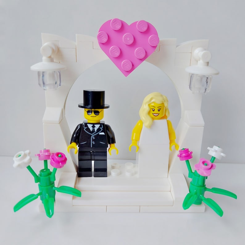 Wedding Arch for Minifigures Bride and Groom Cake Toppers Customised Personalised Made with Lego® Gay Lesbian Gifts Decorations image 5