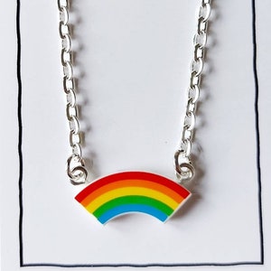 Rainbow Necklace * Statement Cute Pendant * Gay Lesbian Bi LGBTQIA+ * Pride * Made with Lego® * Birthday Christmas Gifts