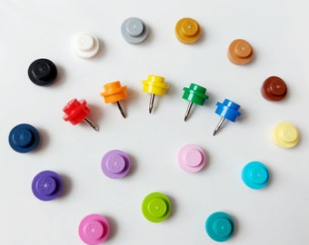Set of 10 Board Push Pins * Unusual Christmas Gifts * Made with Lego® * Office Stationery * Quirky Birthday Presents Ideas * Bulletin Cork
