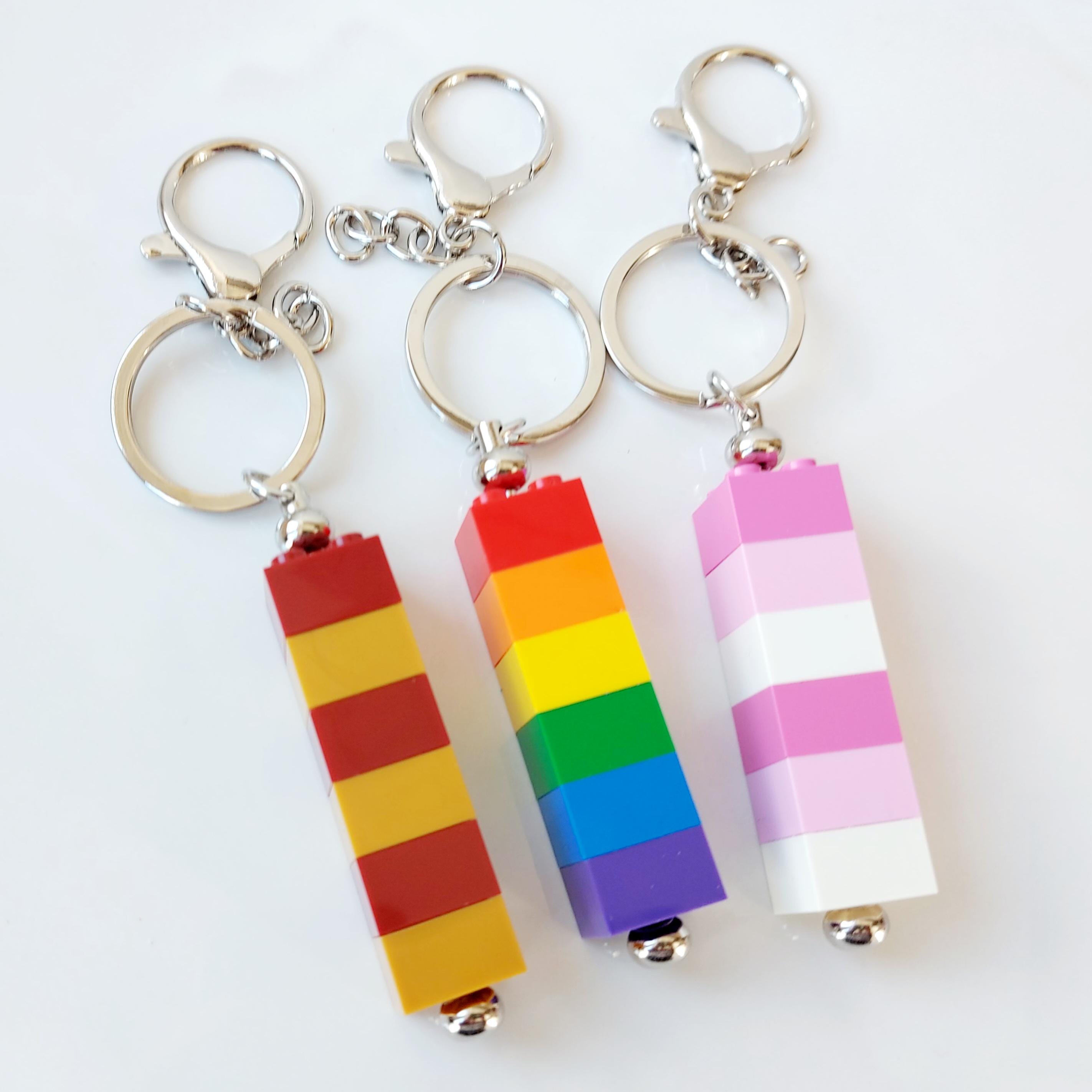 2 X 2 Brick Keyrings * Unique AFOL Gift * Colourful Key Chains