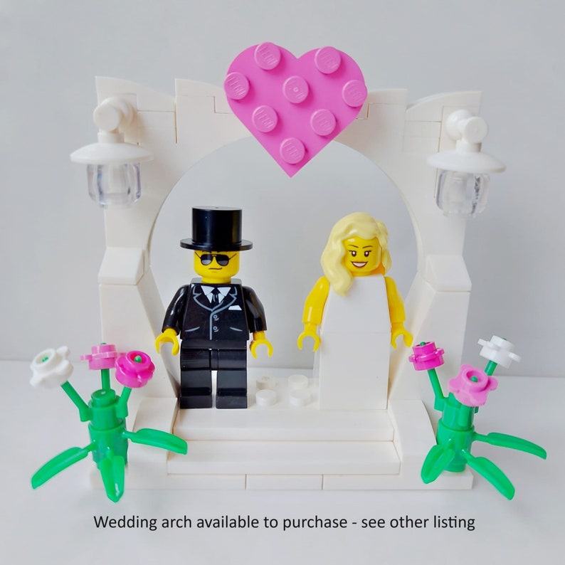 Wedding Minifigures Bride and Groom Cake Toppers Customised Personalised Made with Lego® Gay Lesbian Favours Favors Gifts image 5