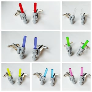 Light Saber Cufflinks * Unique Unusual Christmas Gifts * Made with Lego® * Secret Santa Ideas * Presents * Star Wars Lightsabers * Boys Mens