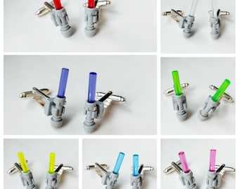 Light Saber Cufflinks * Unique Unusual Christmas Gifts * Made with Lego® * Secret Santa Ideas * Presents * Star Wars Lightsabers * Boys Mens