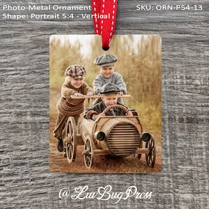 Personalized Photo Metal Ornament, Rectangle 5:4 - Vertical