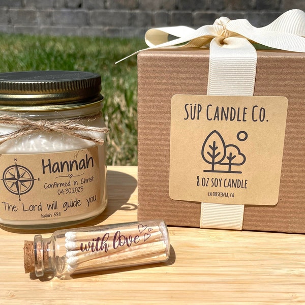 Personalized Confirmation Gift | The Lord Will Guide You | Godparent Gift Idea | Soy Candle