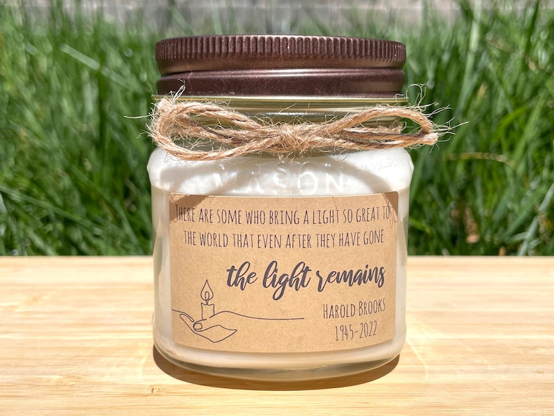 Personalized Sympathy Gift Memorial Candle Condolence Gift in Memory of