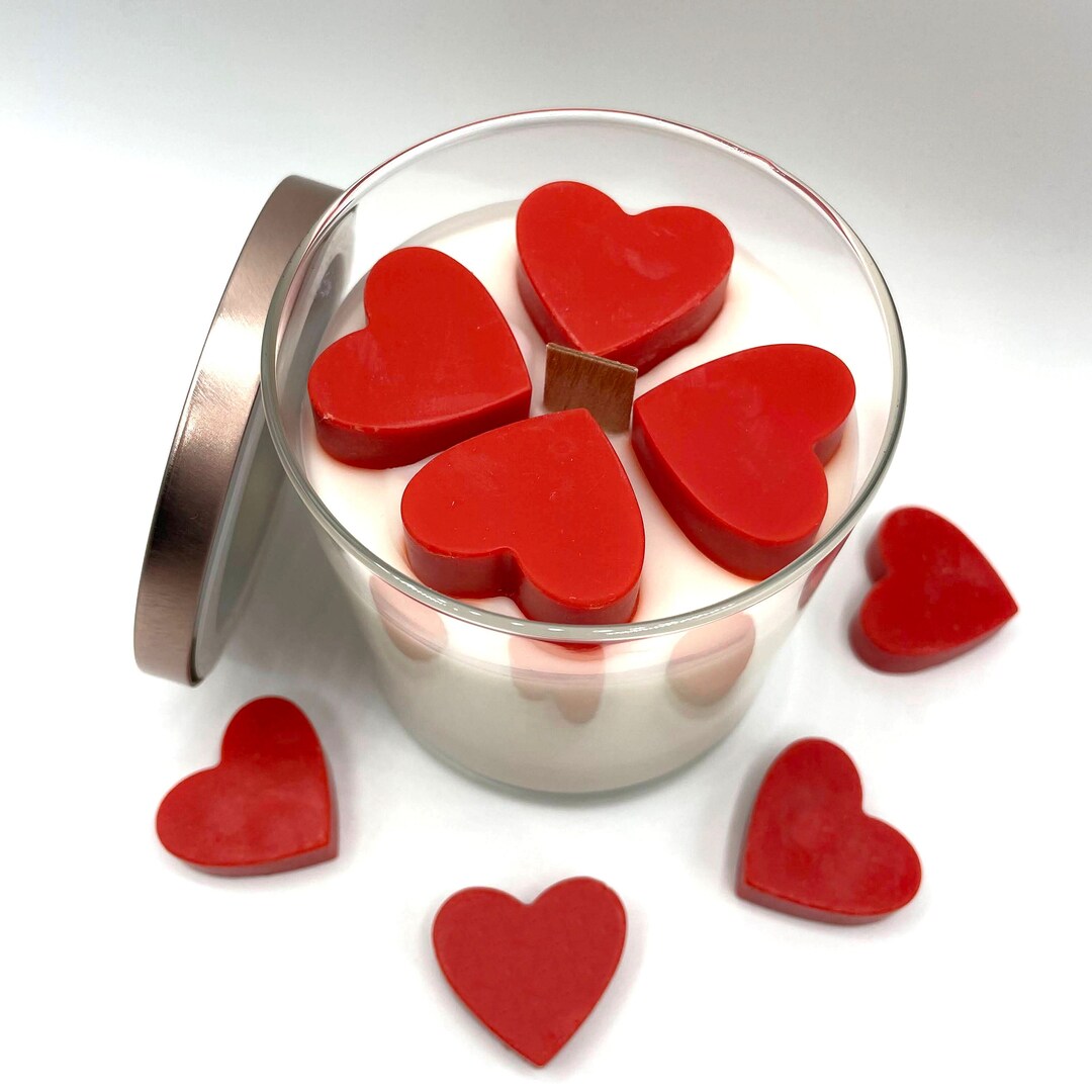 Heart Candle Jar With Wooden Wick Valentine's Day Gift Scented Soy Wax