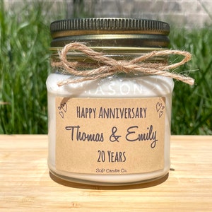 Personalized Anniversary Gift Wedding Anniversary Gift Box 8 oz Soy Candle Soap Anniversary Party Favors Candle Only