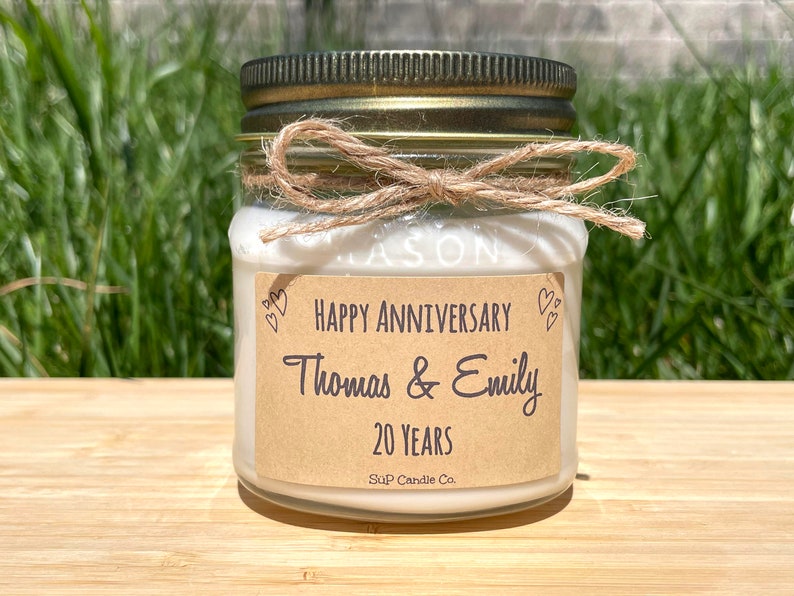 Personalized Anniversary Gift Wedding Anniversary Gift Box 8 oz Soy Candle Soap Anniversary Party Favors Candle Only