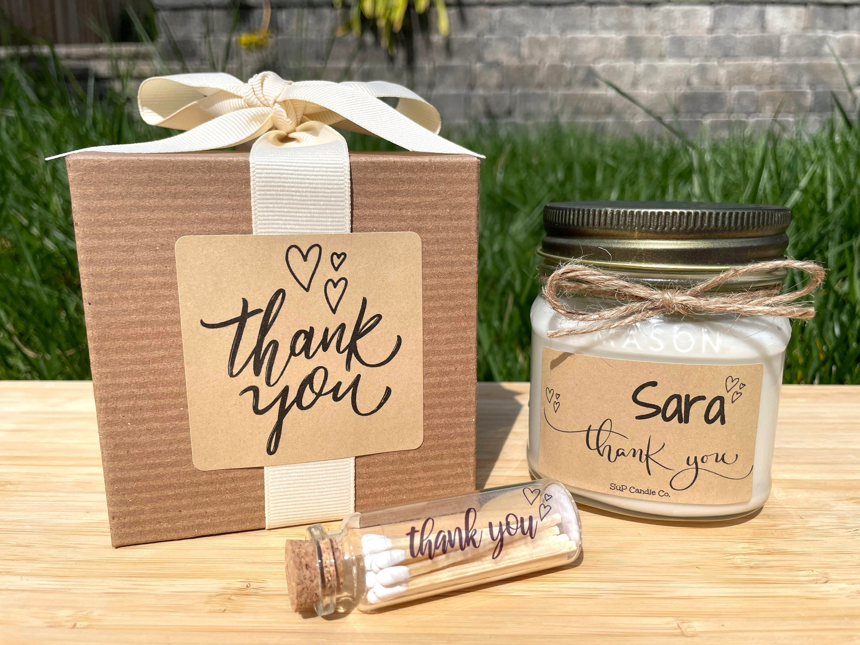 Personalized thank you gift thank you candle thank you gift box