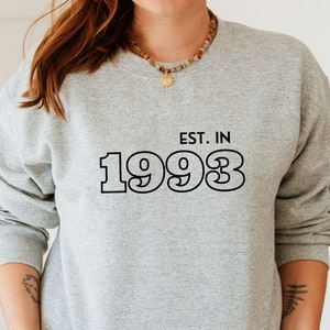 1993 Birthday Crewneck Sweatshirt for women or men turning 30 in 2023, 30th Birthday present, Gift for her birthday, 1993 Baby, Born In 1993