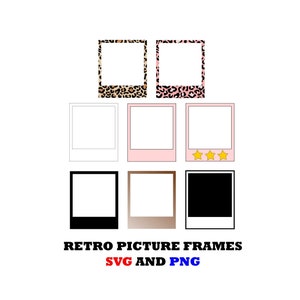 Retro Picture Frames SVG PNG, Instant Digital Download, Cutfile, Photo Frames svg, Picture Frame svg