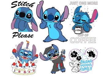 Stitch SVG,and PNG files, Stitch moods, Stitch cut file svg, Stitch silhouette svg, Stitch cartoon svg