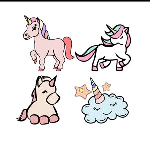 Unicorno SVG, simpatico pacchetto di unicorno sagoma SVG e PNG