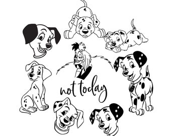 101 匹わんちゃん SVG、わんちゃんの漫画 SVG、わんちゃんのシルエット SVG、かわいい犬わんちゃん SVG