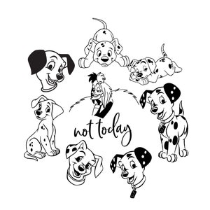 101 Dalmatians SVG, Dalmatians Cartoon SVG, Dalmatians Silhouette Svg, Cute Dogs Dalmatians svg
