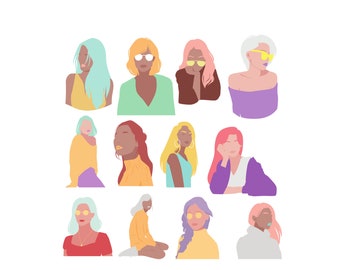 女性のシルエット SVG、美容師 SVG、ヘアスタイル SVG、ヘアデザイン SVG、パステルカラーの女性 SVG、ファッションスタイル SVG、