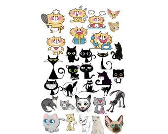 面白い猫の SVG、かわいい猫の SVG、クレイジー猫の SVG、甘い猫の SVG、猫のバンドルの SVG、Cricut の SVG ファイル