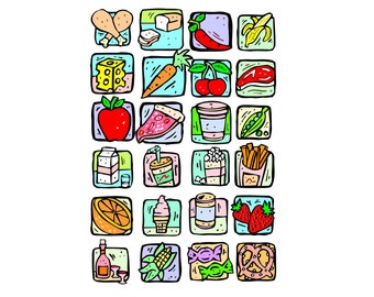 食べ物と飲み物の SVG バンドル、フルーツ SVG、キッチン SVG、食べ物 SVG、飲み物 SVG