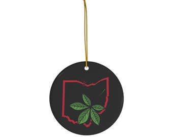 State of Ohio Buckeye State Ceramic Ornament, 2 Shapes