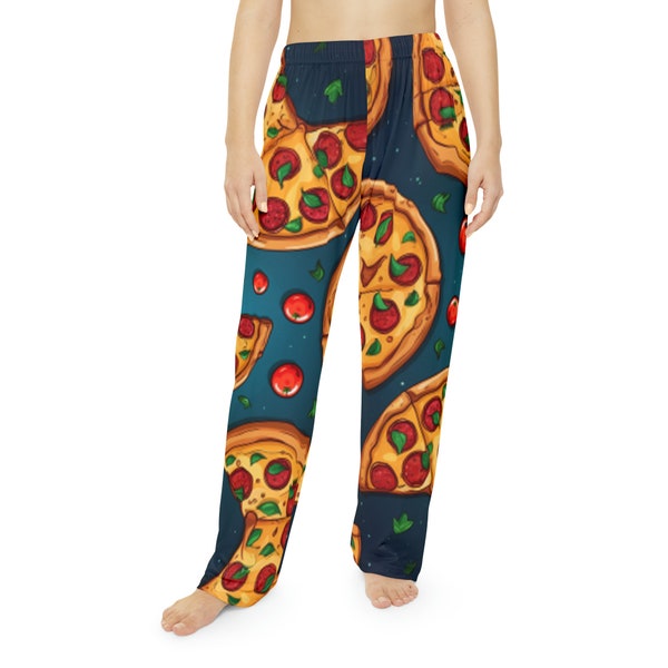 Women's Pajama Pizza Pants | Pizza Love | Pizza Pattern PJs | Pizza Clothes | Best funny Gift Idea for Her