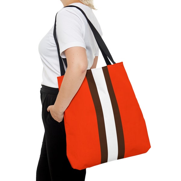 New Cleveland Football Fan Tote Bag | Cleveland Football Purse | Gameday Bag | Tailgate Bag | Orange and Brown Design