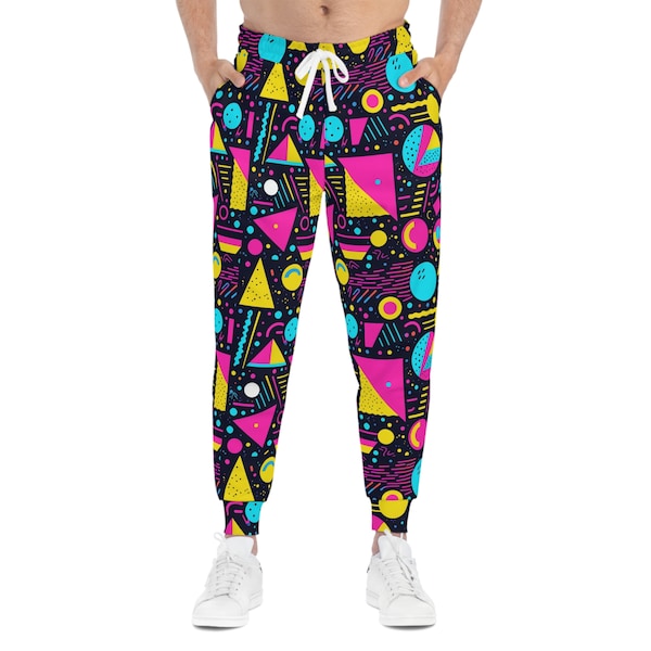 Smaller Pattern 80s Style Athletic Joggers