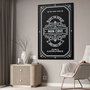 Man Cave Mega Poster, Man Cave Print, Man Cave Canvas Print, Man Cave Rules, Vintage Man Cave Canvas Print, Digital Man Cave Print