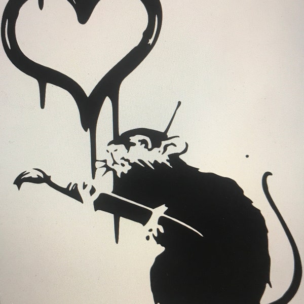 SVG Banksy rat hearth SVG