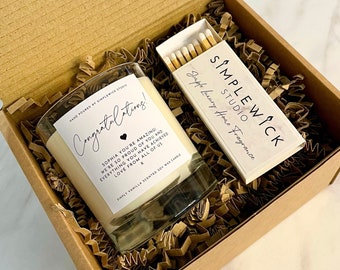 Congratulations Gift Box Personalised Congratulations Candle Gift Set - Handcrafted Vanilla Scented Candle And Matches