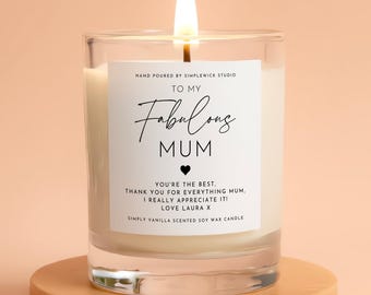 Mum Candle Personalised Gift - Soy Wax Scented Candle